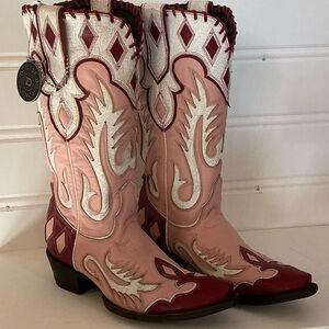 Double D Ranch Old Gringo Pink and Burgundy Western Boots